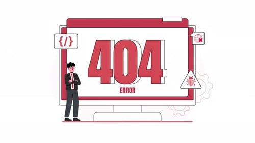 404 error animation vector website not found graphic. Suitable for technology and web.