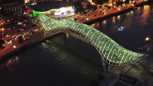 Bridge of Peace at Night in Tbilisi