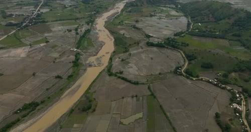Tropical Mountain Valley and Farmlands in the Philippines