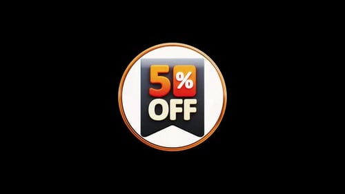 Sale 3D Icon 5% Off Icon Loop Animation