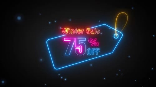 Neon Winter Sale 75% Off Animated Price Tag