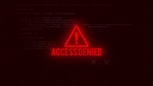 Access Denied Message Animation System Failure Notification