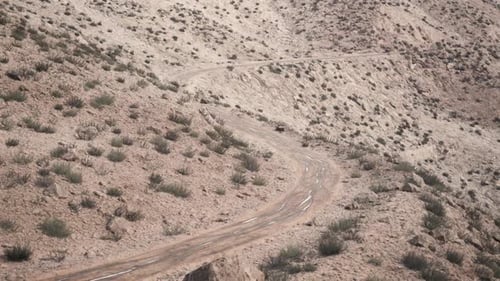 Winding Road Through the Rugged Pamir Mountains in Tajikistan During Daylight