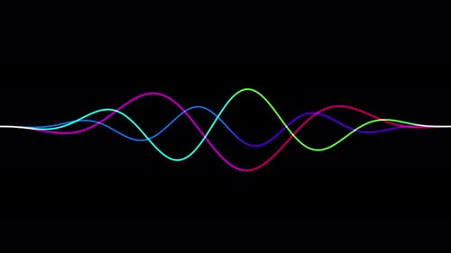 Sound Abstraction Visualisation Equalizer Colorful Voice Lines. Isolated Moving Musical Shape Imp...