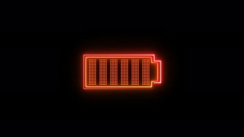 Neon Battery Charging Indicator Animation