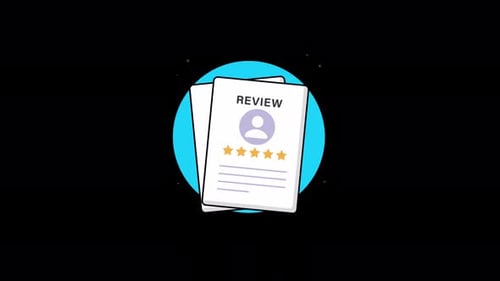 Animated Review Document with Growing Star Rating Feedback