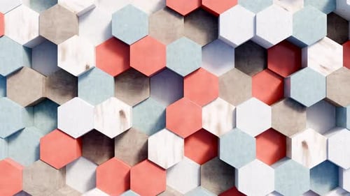 3d Animated Background of Hexagons in a Loop Satisfying Video