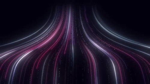 Futuristic Glowing Data Stream Light Trails Background