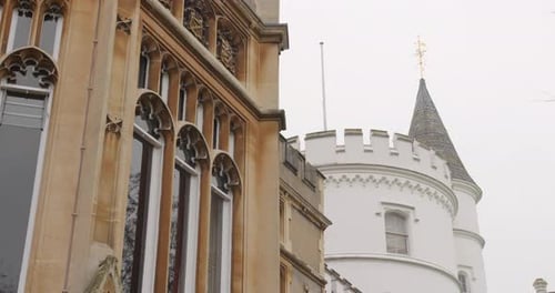 Georgian Gothic Architecture Of Strawberry Hill House In Twickenham, England, United Kingdom. Closeu