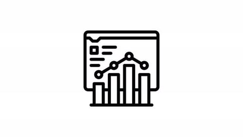 Flat Design Animated Business Data Chart Icon