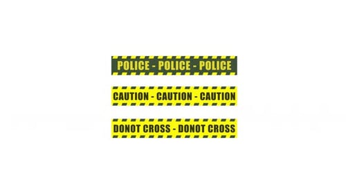 Flat Design Expanding Police and Caution Tape Animations