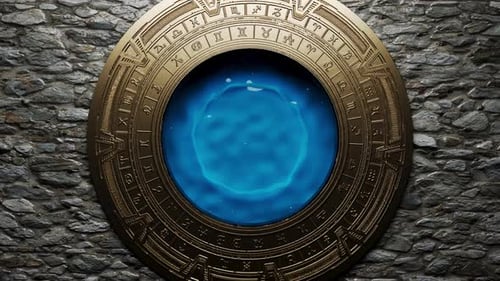 Stargate portal, transition to another universe, and teleportation.