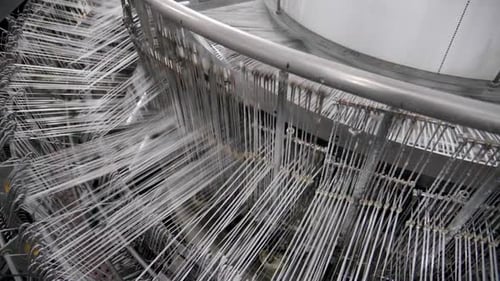 Industrial Weaving Machine Interlaces White Material
