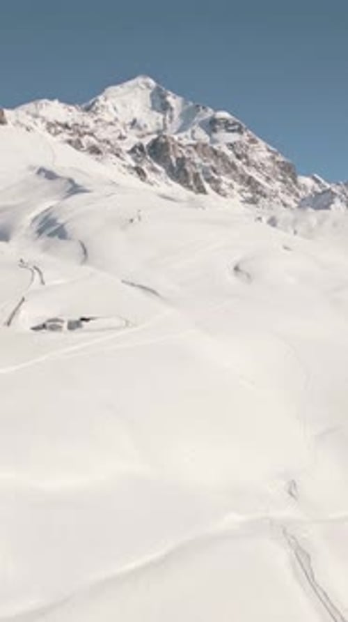 Mountain In Winter Copy Space (Vertical)