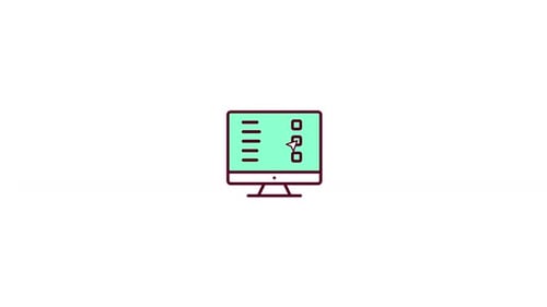 Flat Design Animated Computer Monitor with Checklist