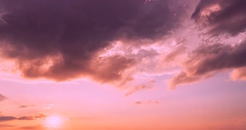 Time Lapse of Clouds at Sunset