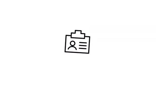 Minimalist ID Card Icon Line Reveal Animation