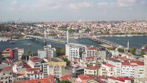 Awesome aerial view of the Golden Horn in Istanbul, Turkey