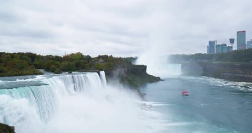 Beautiful Aerial Drone of Niagara Falls, Canada New York