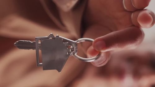 Close Up of Keys in a Woman's Hand