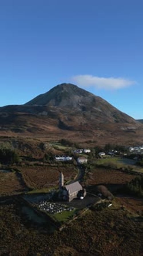 Sacred Heart Catholic Church Co. Donegal - Ireland - 4K Vertical Cinematic Drone Footage 01