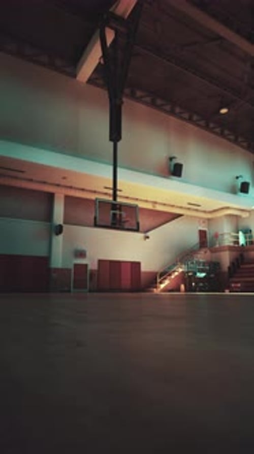 Spacious Auditorium With Basketball Hoop
