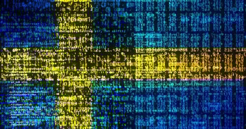 Digital Code Animates to Form Swedish Flag