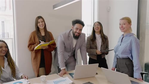 Dynamic Team Collaboration in a Contemporary Modern Office Environment and Setting