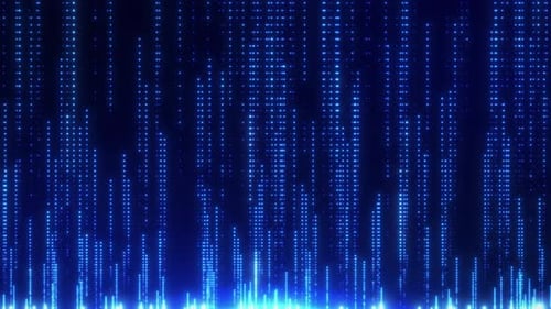 Digital background with a bright stream of particles. Big data flow