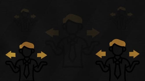 Doubt Arrows Icons Wave Background Loop