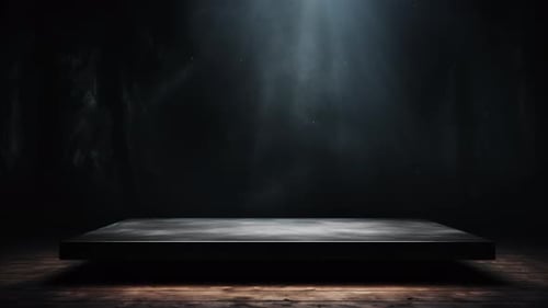 Darkroom background with a platform to showcase