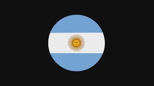 3D Rotating Argentina Flag Circle Loop