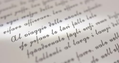 Close up of a handwritten letter