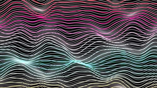 multicolor trendy geometric line wave animated. Futuristic colorful wireframe wave. Vd 136