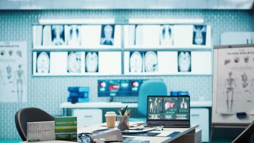 Spacious and Empty Healthcare Office with Modern Medical Equipment