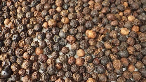 Close Up View of Dried Black Peppercorns