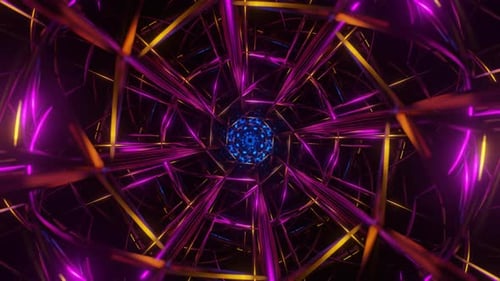 Winkendes pulsierendes 3D-Kaleidoskop-Mandala abstrakter Hintergrund