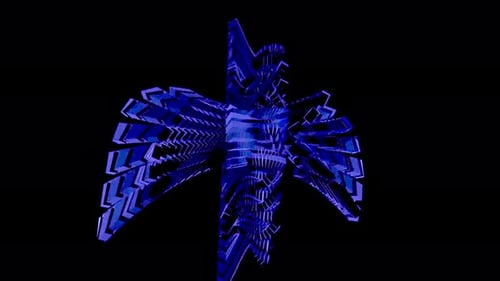 Dynamic Glowing Abstract Geometric Digital Animation