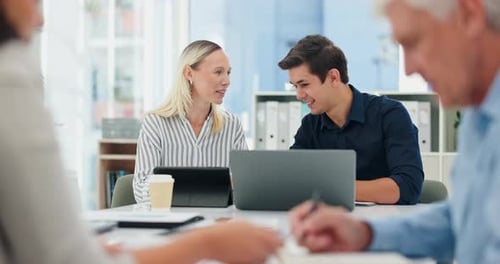 Diverse Team Meeting in a Modern Office