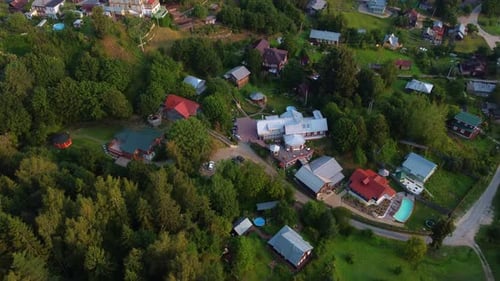 Russian Village in the Forest in Summer