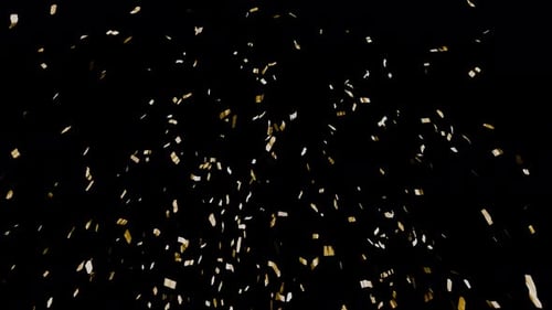 Gold confetti salute. Winner's congratulations. New Year, Christmas festival. Award, celebration