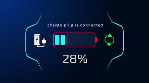 Futuristic Battery Charging UI Animation
