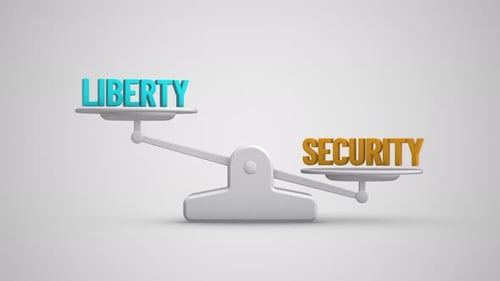Liberty vs. Security Balance Scale Animation