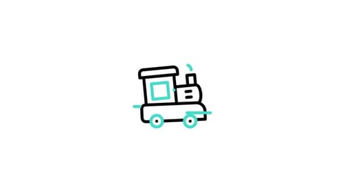 Minimalist Animated Train Icon Loop