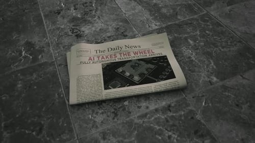 AI Technology Newspaper Headline Reveal Animation