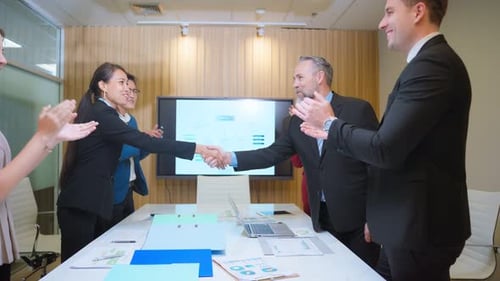Group of multi-Ethnic businessman and businesswoman working in office.