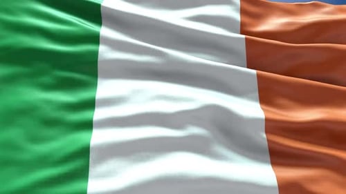 Realistic Waving Flag of Ireland Animation