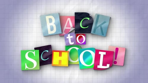 Magazine Paper Letters Back To School Caption