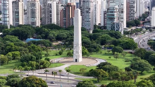 Obelisk Monument in downtown Sao Paulo in Brazil.