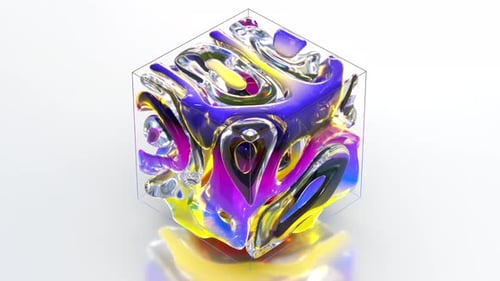 Liquid Gradient Glass Cube 66 4K